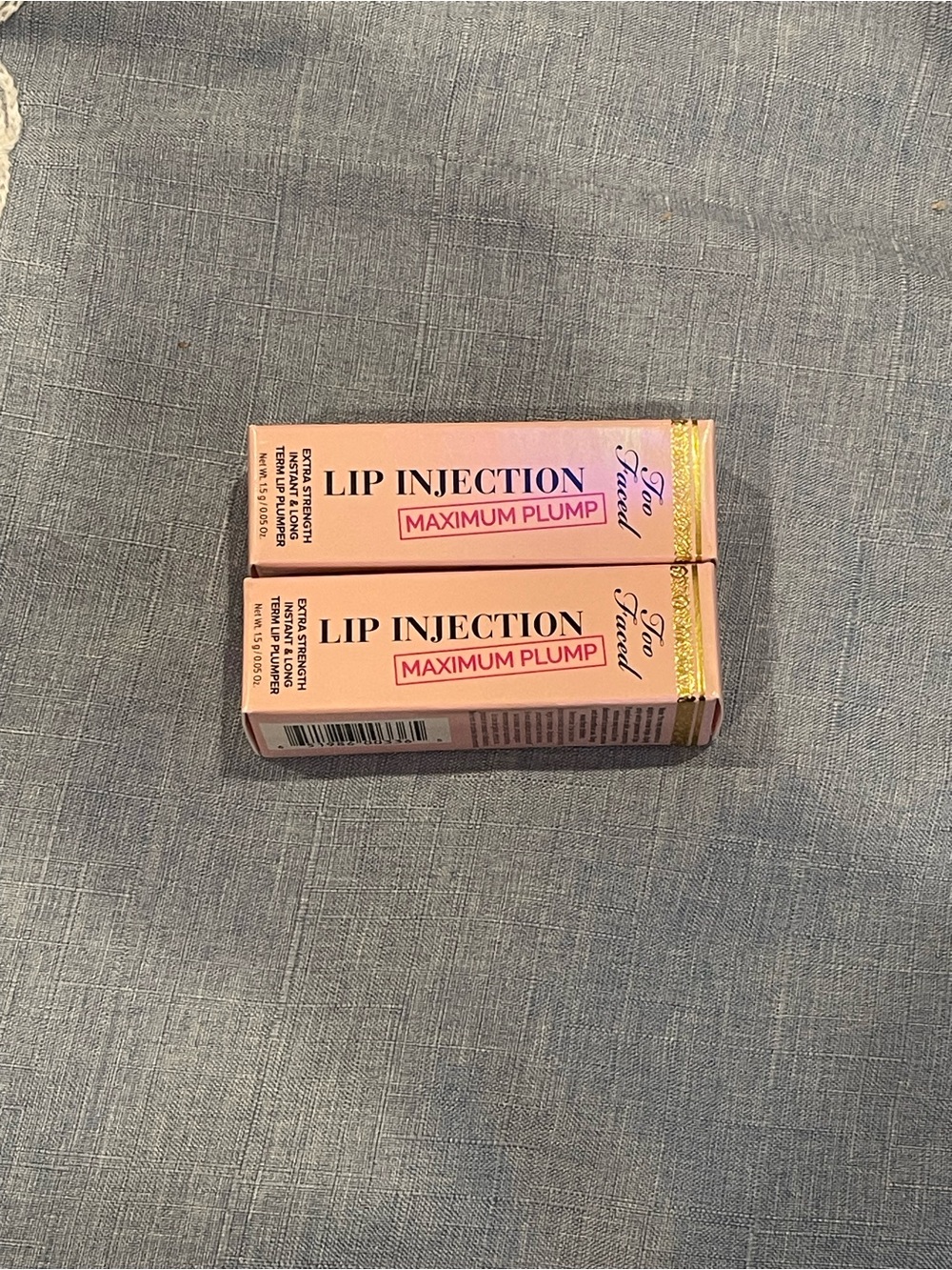 TOO FACED LIP INJECTION MAXIMUM PLUMP STRENGTH PINK BUNDLE 2 PACK INSTANT